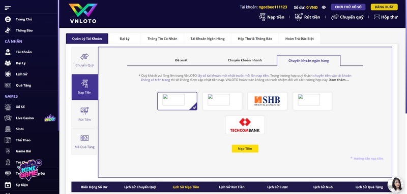 Hướng dẫn nạp tiền Vnloto chi tiết nhất cho tân thủ 1 Phương Thức Thanh Toán Tại Vnloto Triển Khai Đa Dạng Nhanh Chóng
